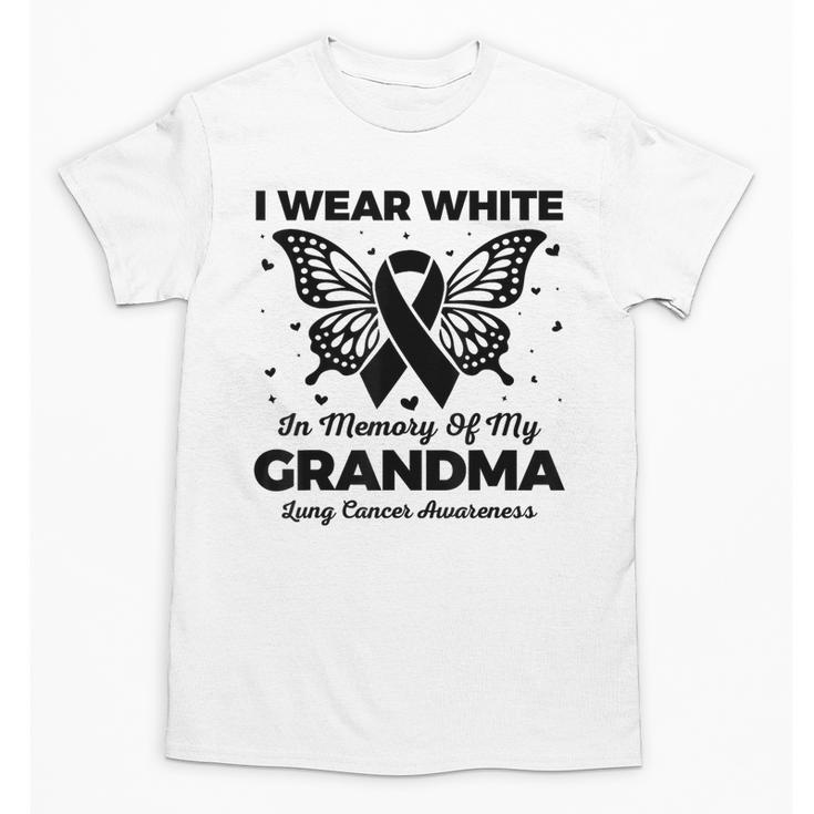 I Wear In Memory Of My Grandma Butterfly Lung Cancer Unisex T-Shirt