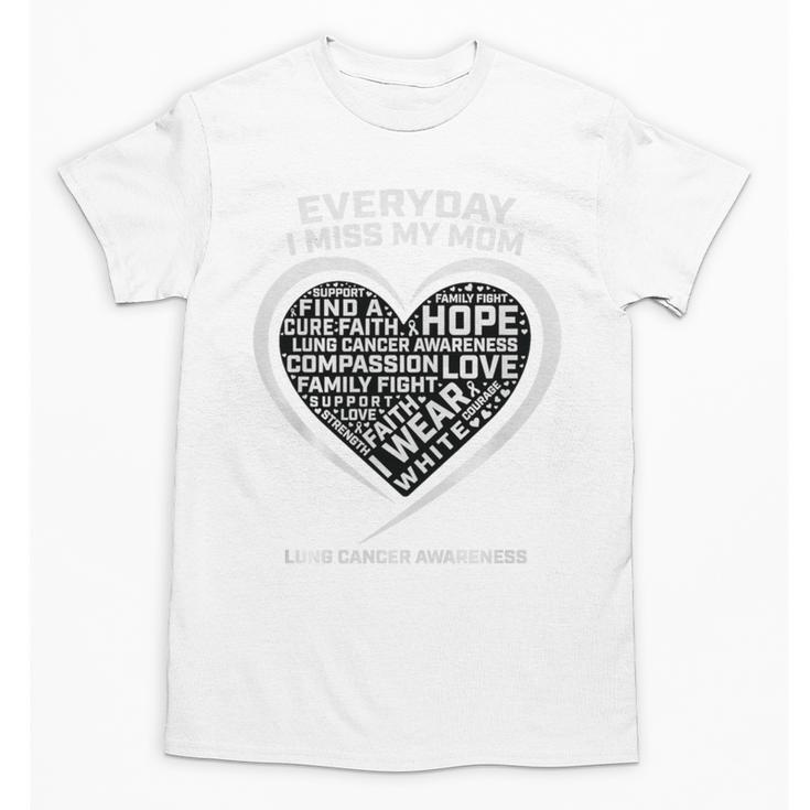 Wear In Memory Of I Miss My Mom Lung Cancer Awareness Premium Unisex T-Shirt