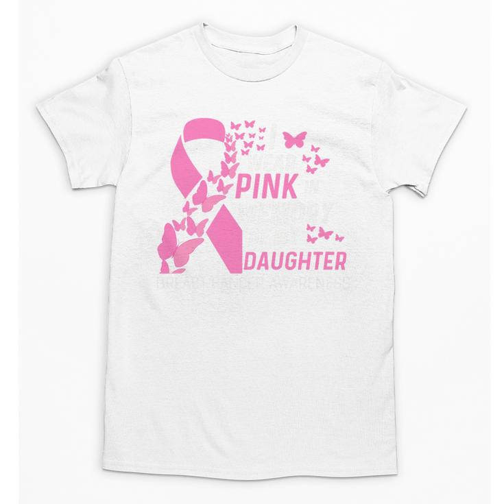 I Wear Pink In Memory Of My Daughter Breast Cancer Awareness Premium Unisex T-Shirt