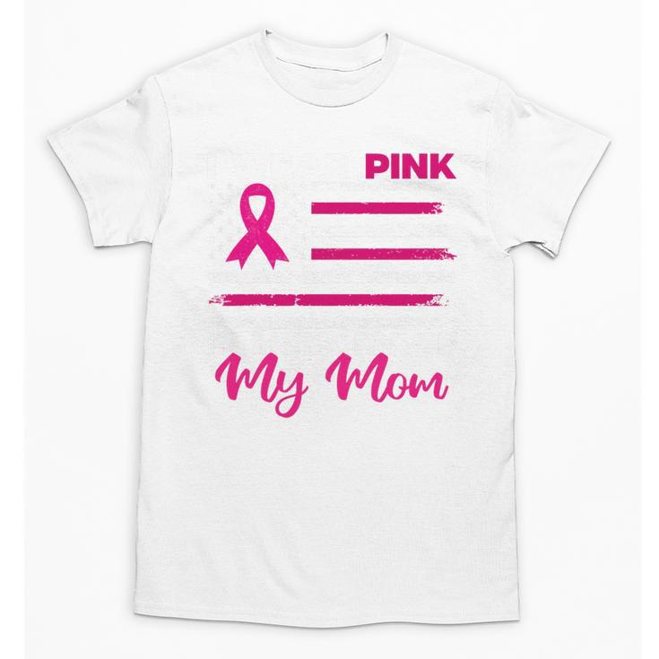 I Wear Pink In Memory Of My Mom Breast Cancer Awareness Premium Tri-Blend Unisex T-Shirt