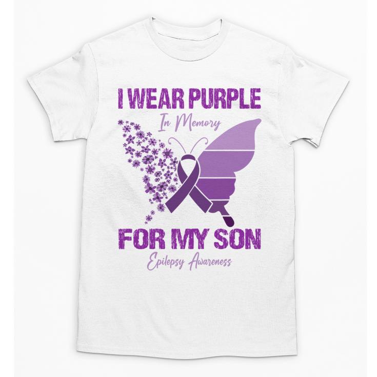 I Wear Purple In Memory For My Son Epilepsy Awareness Ribbon Unisex T-Shirt I Wear Purple In Memory For My Son Epilepsy Awareness Ribbon Unisex T-Shirt