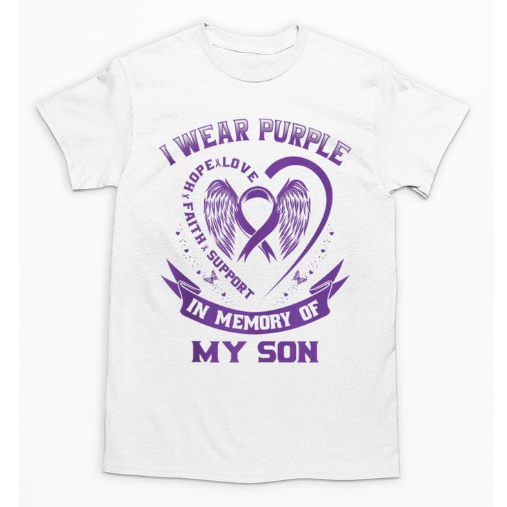 Wear Purple In Memory Of My Son Pancreatic Cancer Awareness Unisex T-Shirt