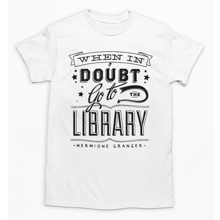 When In Doubt Go To The Library Teacher Vintage Book Lovers Unisex T-Shirt