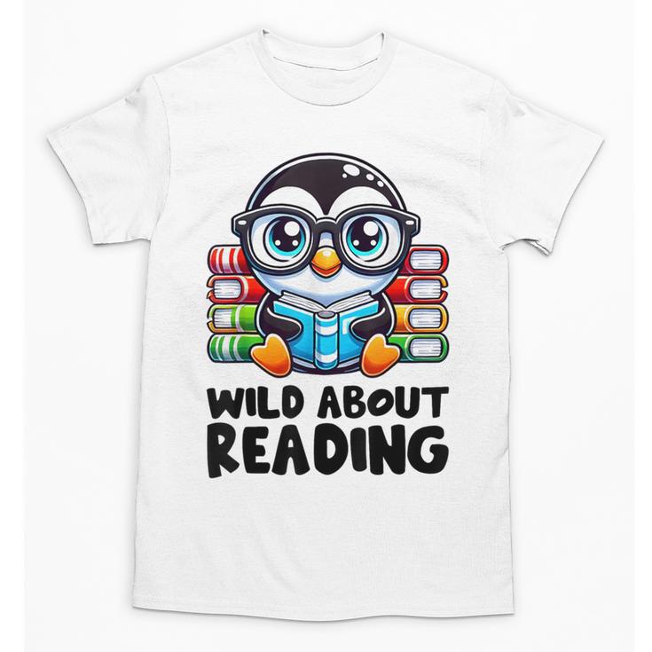 Wild About Reading Book Lover Penguin Unisex T-Shirt