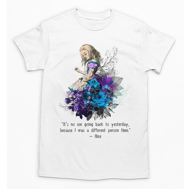 Women's Vintage Book Quote It’s No Use Going Back To Yesterday Unisex T-Shirt