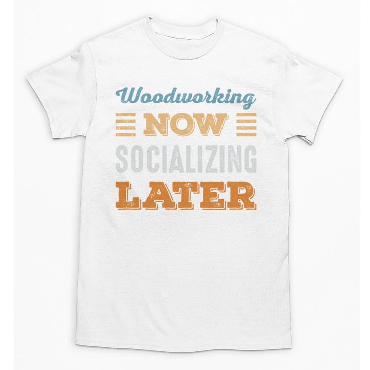 Woodworking Now Minimal Socializing Introvert Vintage Unisex T-Shirt
