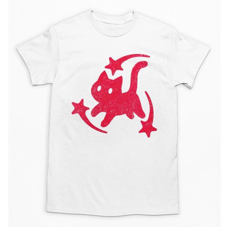 Yk2 Grunge Scary Cat With Shooting Stars 90s Nostalgia Unisex T-Shirt