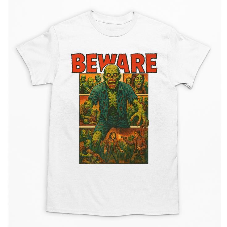 Zombie Tee Horror Movie Poster Vintage Comic Book Graphic Premium Unisex T-Shirt
