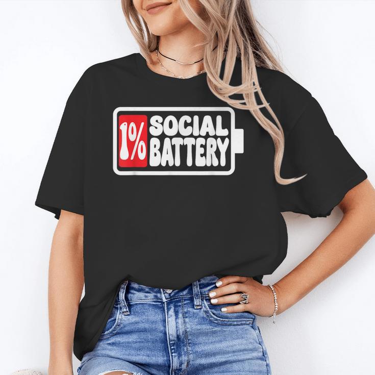 1 Social Battery Sarcastic Introverted Men Women Unisex T-Shirt