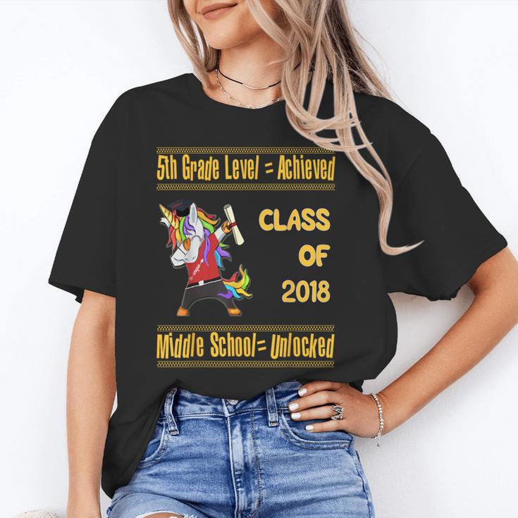 5th Grade Graduation Shirt Dabbing Unicorn Boys Class 2018 Unisex T-Shirt