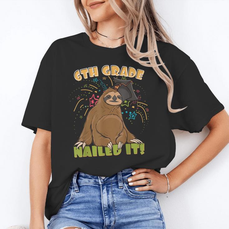 6th Grade Graduation Sloth Nailed It Class Of 2025 Unisex T-Shirt