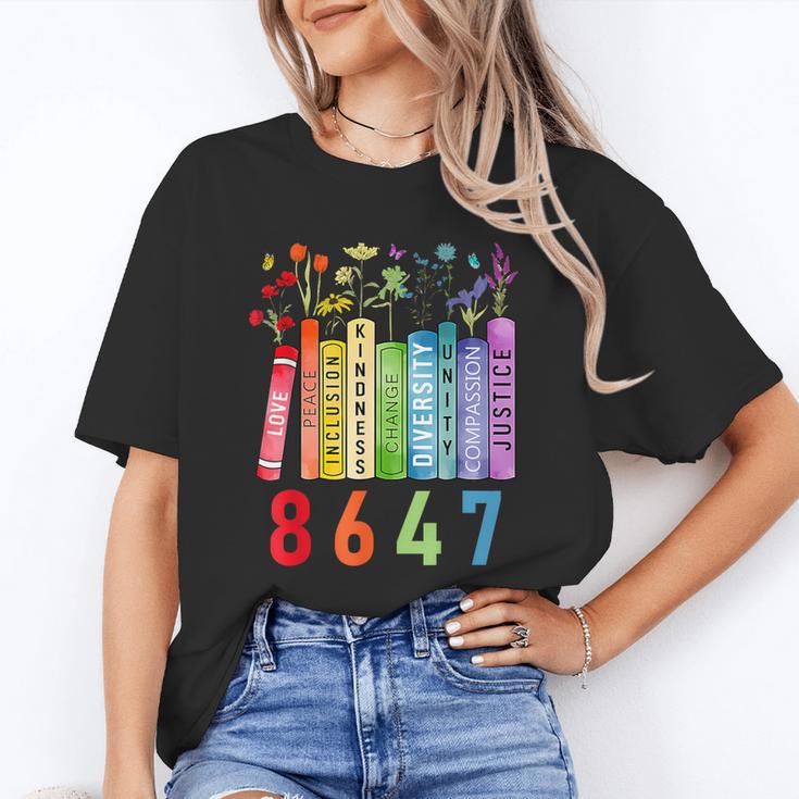 8647 Equal Rights Book Flower Trump Women Rights Feminist Unisex T-Shirt