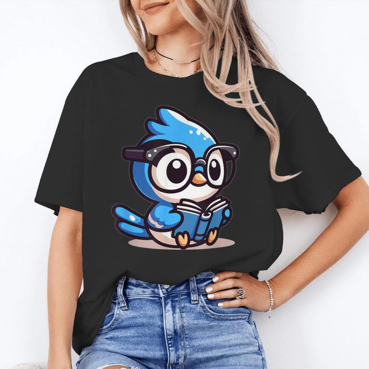 Adorable Book Lover Blue Jay With Reading Glasses Cute Unisex T-Shirt Adorable Book Lover Blue Jay With Reading Glasses Cute Unisex T-Shirt