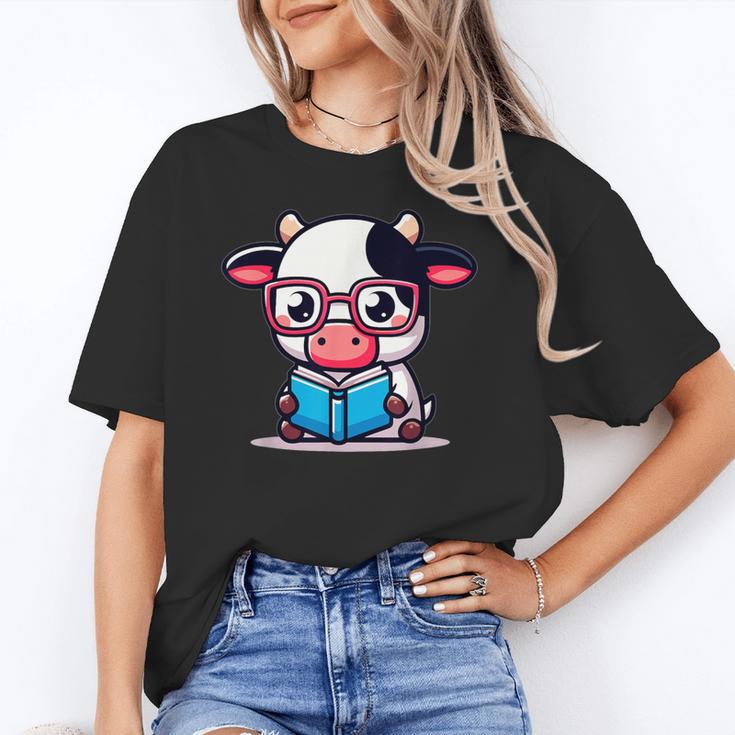 Adorable Book Lover Cow With Reading Glasses Cute Unisex T-Shirt Adorable Book Lover Cow With Reading Glasses Cute Unisex T-Shirt