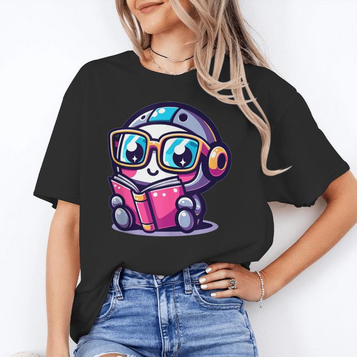 Adorable Book Lover Robot With Reading Glasses Cute Unisex T-Shirt Adorable Book Lover Robot With Reading Glasses Cute Unisex T-Shirt