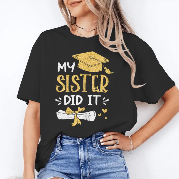 Back To School My Sister Did It Graduation Proud Sister Graduated Female X-Small Unisex T-Shirt