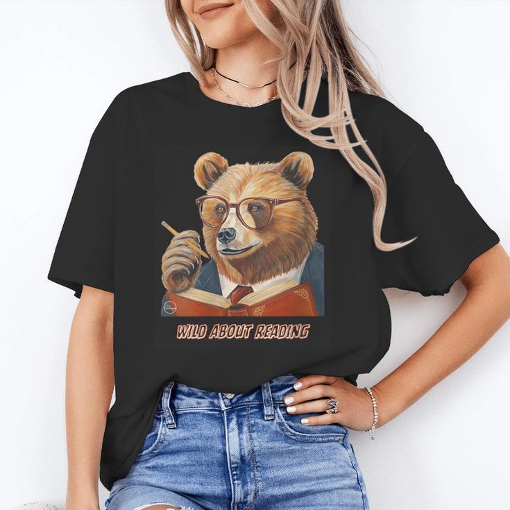 Bear Reading Book Glasses Library Zoo Teacher School Animal Unisex T-Shirt Bear Reading Book Glasses Library Zoo Teacher School Animal Unisex T-Shirt