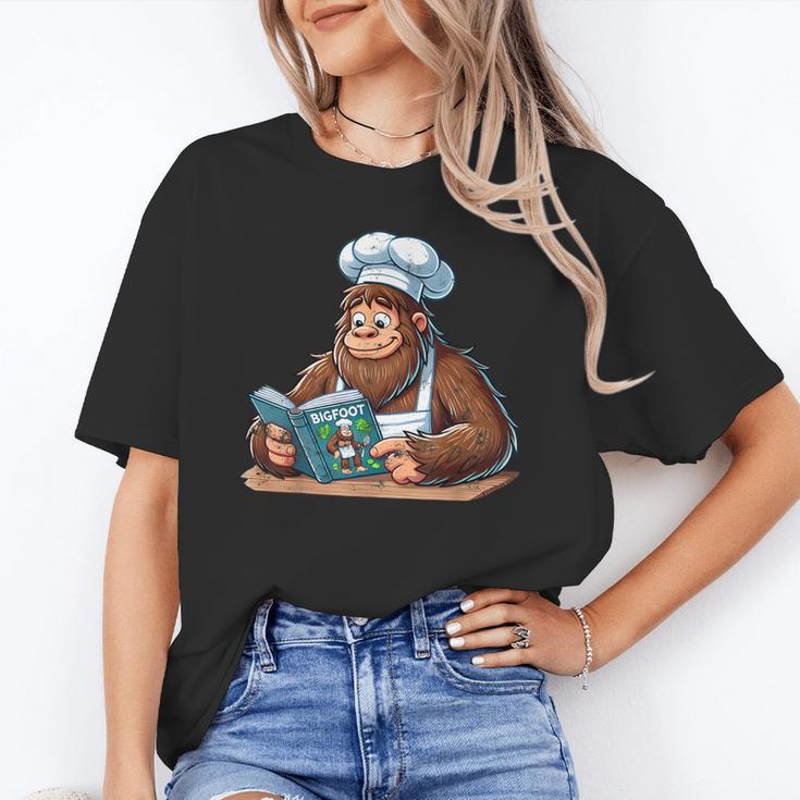 Bigfoot Reading a Cookbook Unisex T-Shirt