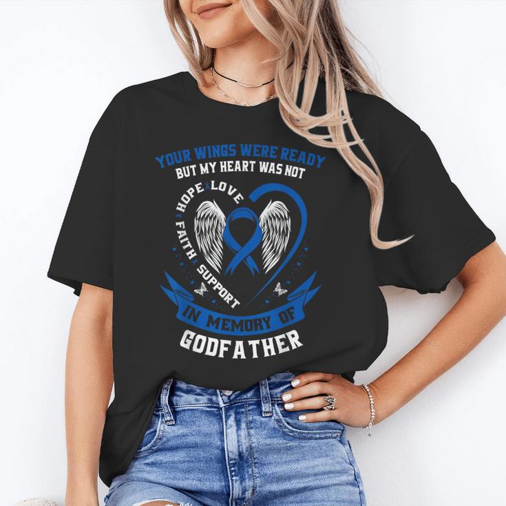 Blue In Memory Of Godfather Colon Cancer Awareness Uplifting Unisex T-Shirt Blue In Memory Of Godfather Colon Cancer Awareness Uplifting Unisex T-Shirt