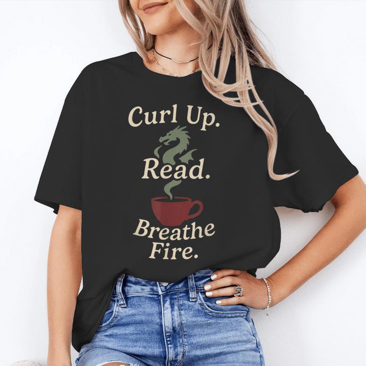 Book Dragon Fantasy Reader Cozy Reading Book Lover Dragon Unisex T-Shirt