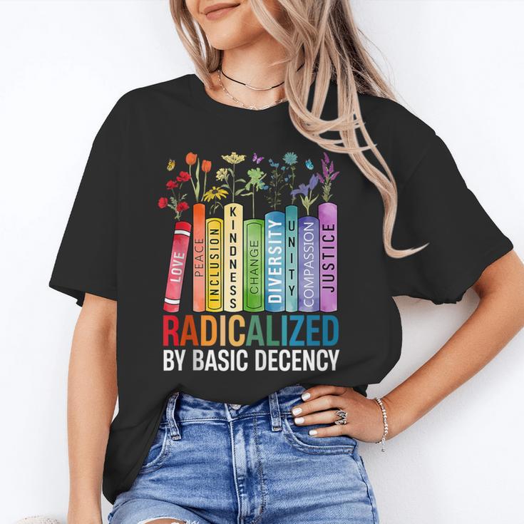 Book Flower Radicalized By Basic Decency Feminist Lgbt Unisex T-Shirt