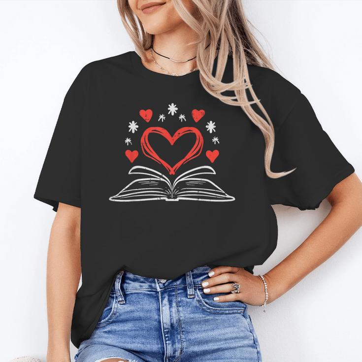 Book Heart Read Book Reading Librarian Men Women Kids Unisex T-Shirt