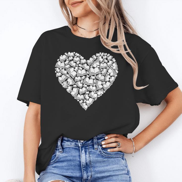 Book Lover Heart Shape Reading Librarian Library Teacher Unisex T-Shirt