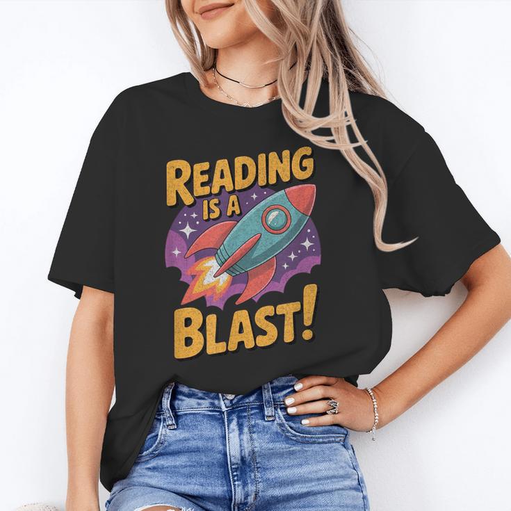 Book Lover Kids And Adults Reading Is a Blast Rocket Ship Unisex T-Shirt