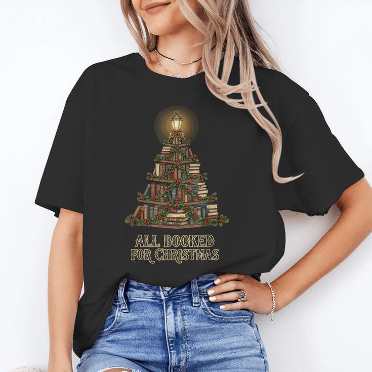 All Booked For Christmas Book Tree Book Lover Teacher Unisex T-Shirt