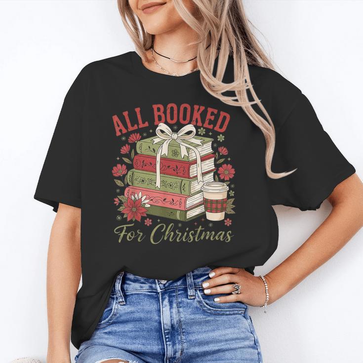 All Booked For Christmas Coquette Xmas Book Club Book Lovers Unisex T-Shirt