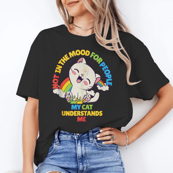 Cat Mom Loves Cats Dad Not In The Mood For People Introvert Unisex T-Shirt