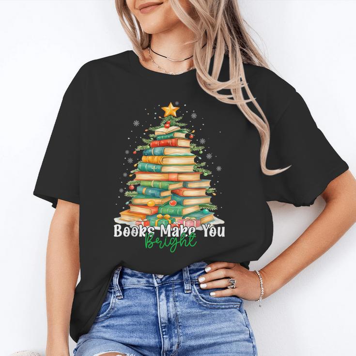 Christmas Books Make You Bright Librarian Teacher Book Lover Unisex T-Shirt