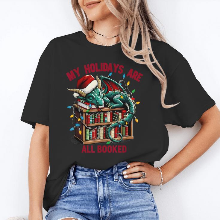 Christmas Dragon My Holidays Are All Booked Book Lovers Kids Unisex T-Shirt