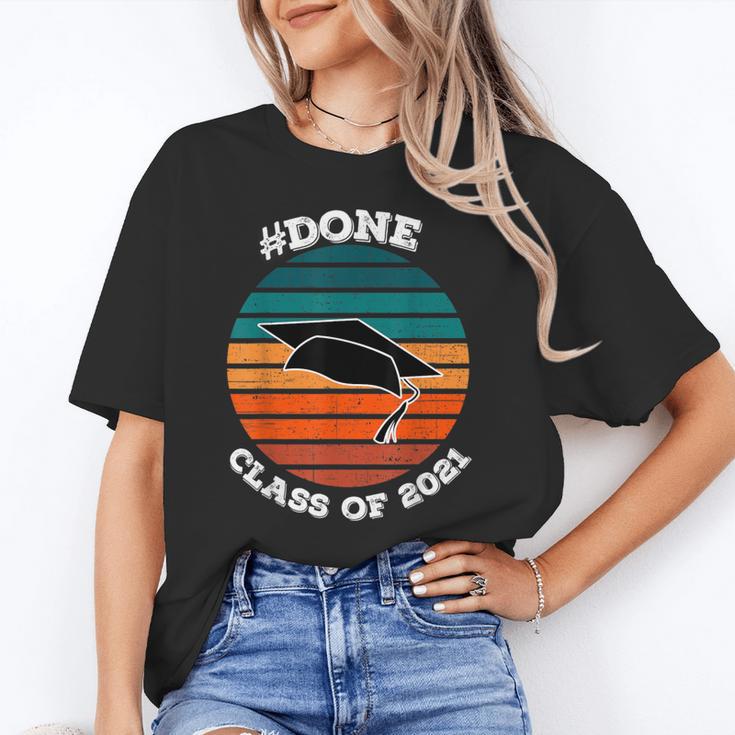 Class Of 2021 Done Senior Graduation Retro Sunset Unisex T-Shirt