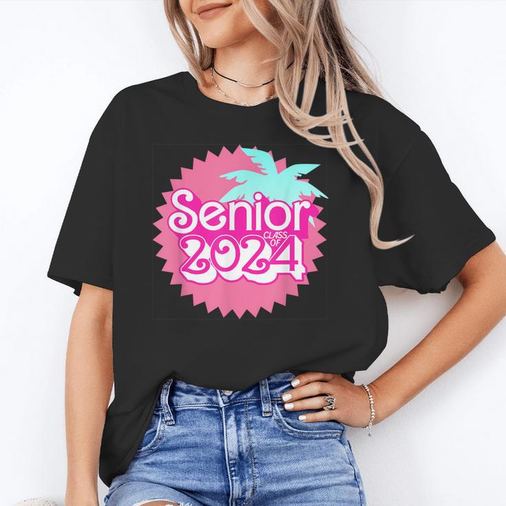 Class Of 2024 Senior Pink Retro Classic Girl Grad Graduation Unisex T-Shirt
