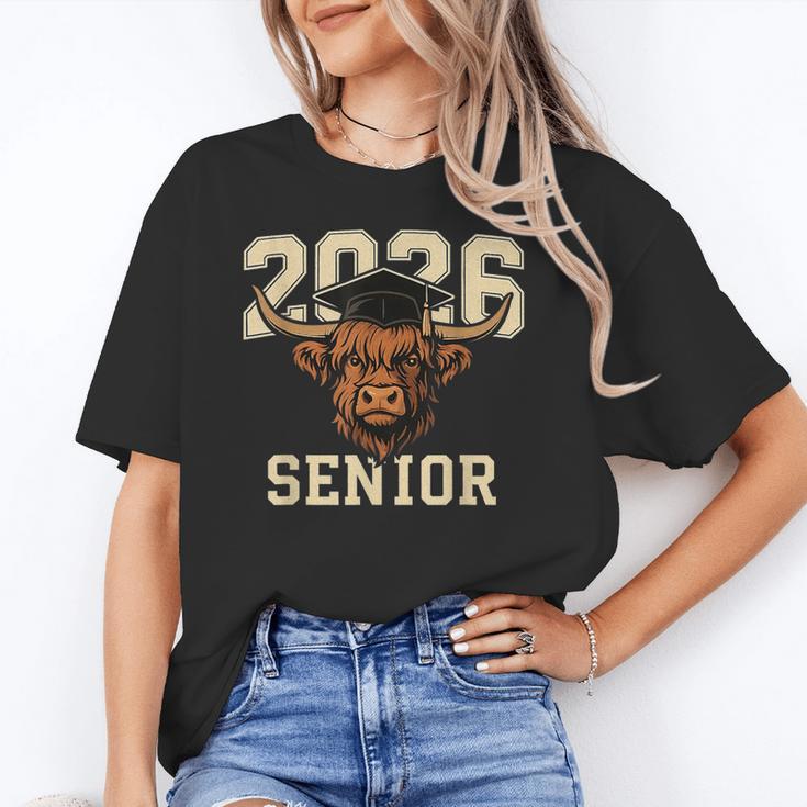 Class Of 2026 Highland Cow Senior Graduation School Pride Unisex T-Shirt