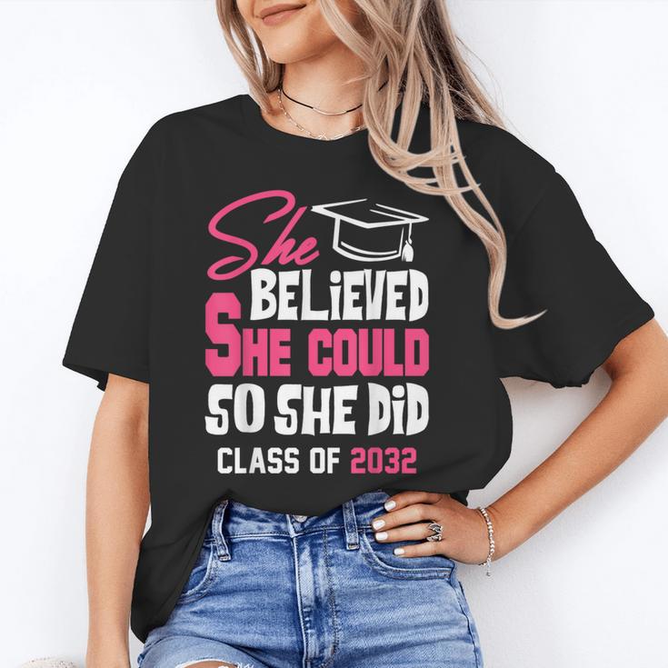Class Of 2032 She Believed She Could Kids Graduation T-Shirt Unisex T-Shirt