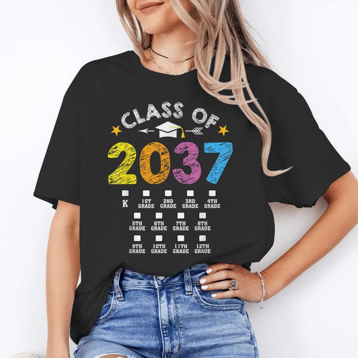 Class Of 2037 Grow With Me Checklist Graduation Unisex T-Shirt