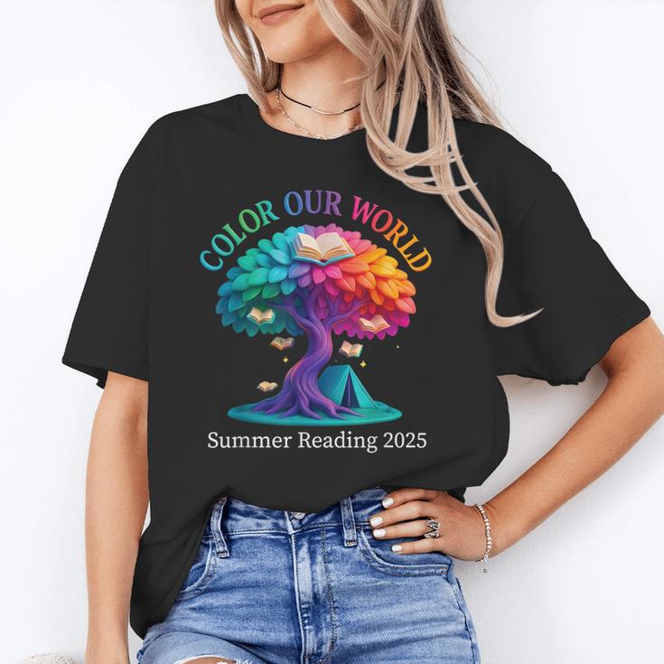 Color Our World Summer Reading 2025 Tree Book Lover Camping Unisex T-Shirt