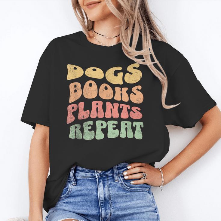 Colorful Dogs Books Plants Repeat Unisex T-Shirt