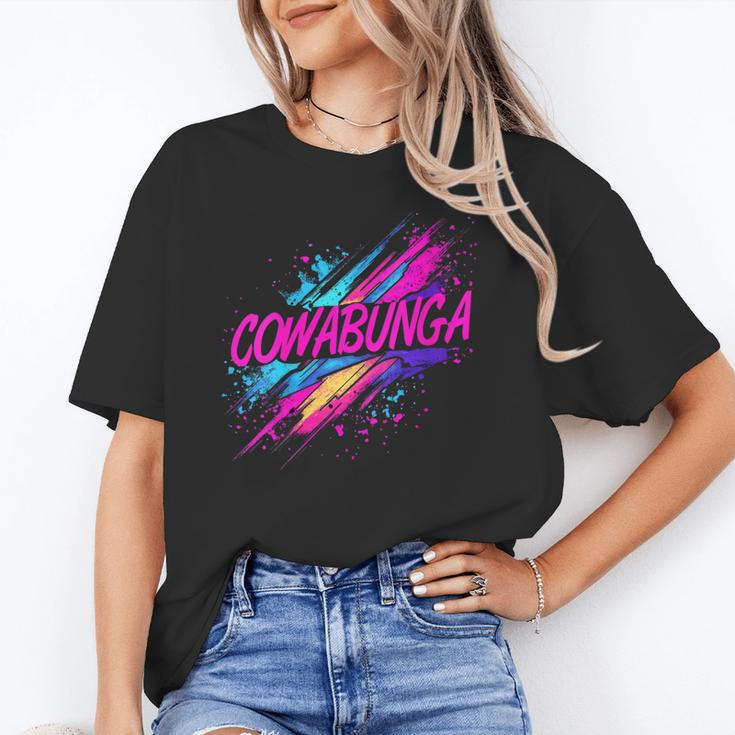 Cowabunga Retro 80s 90s Nostalgia Slang Neon Grunge Art Unisex T-Shirt