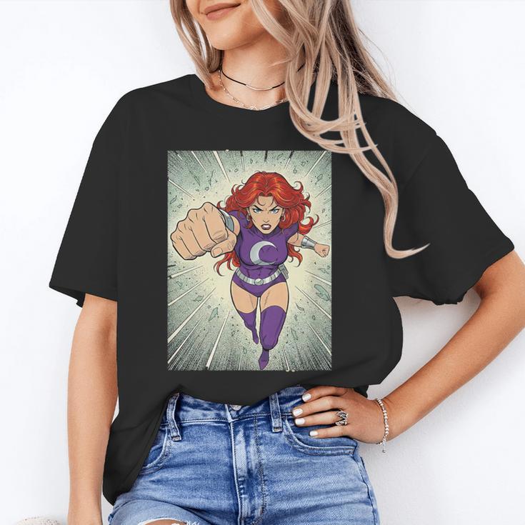 The Crimson Crescent 90s Retro Comic Book Superheroine Art Unisex T-Shirt The Crimson Crescent 90s Retro Comic Book Superheroine Art Unisex T-Shirt