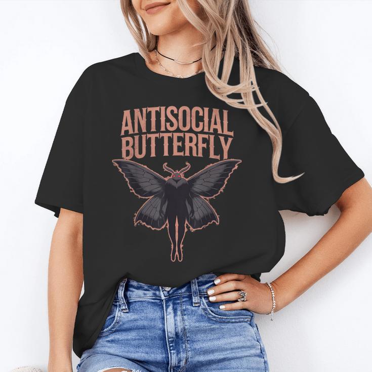 Cryptid Cryptozoology Mothman Introvert -Adults Butterfly Small Crew Neck Classic Fit Short Sleeve Polyester 100 Printed Blended Fabric Unisex T-Shirt