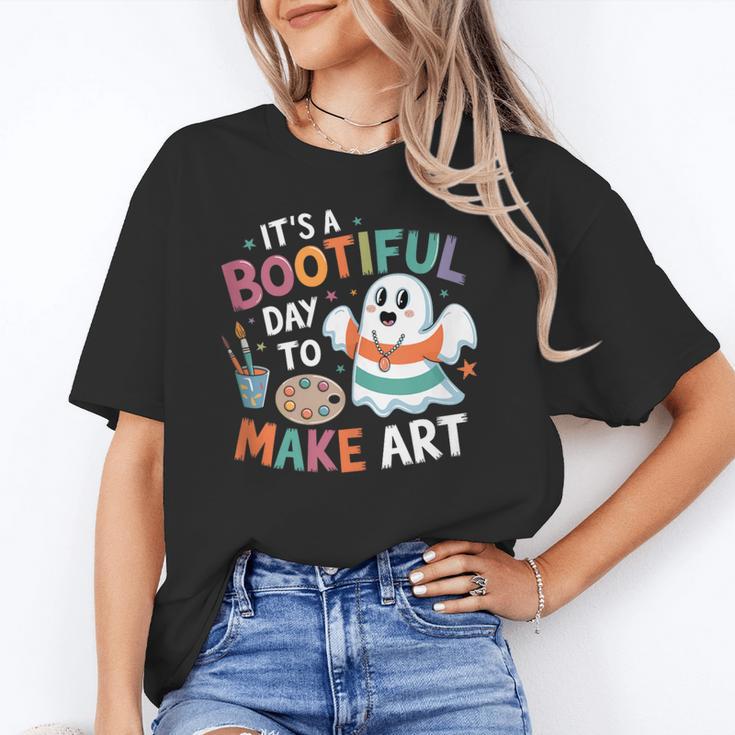 Cute Ghost Book Halloween Spooky Boo School Art Teacher Unisex T-Shirt