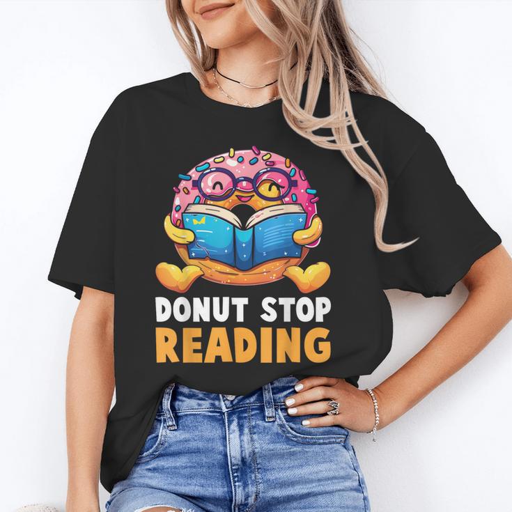 Donut Stop Reading Cute Book Reader Bookworm Donut Day Unisex T-Shirt