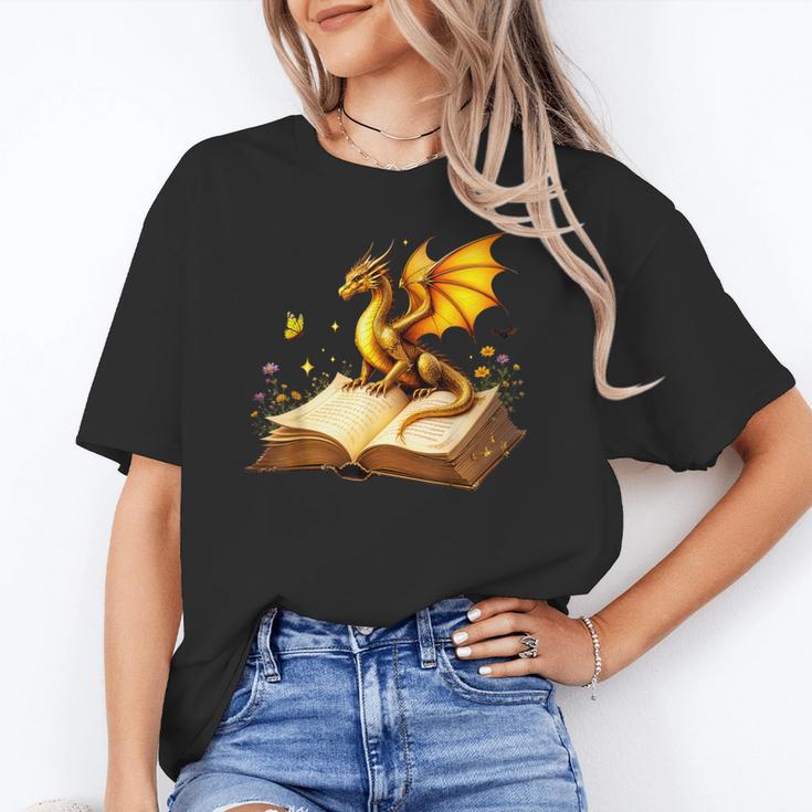 Dragon Fantasy Book Lover Bookish Reader Bookworm Wildflower Unisex T-Shirt