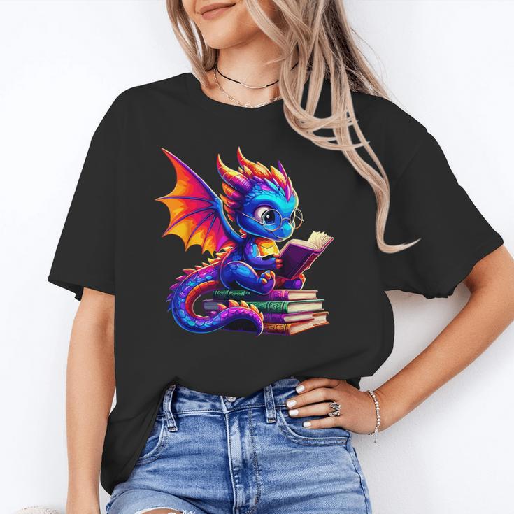 Dragon Reading a Book Bookworm Book Lover Unisex T-Shirt Dragon Reading a Book Bookworm Book Lover Unisex T-Shirt