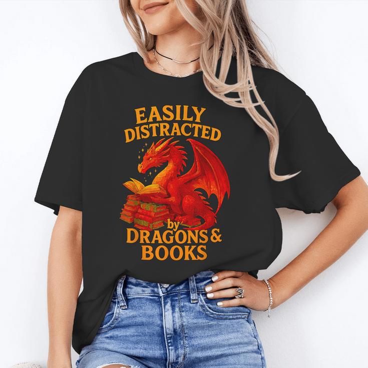 Easily Distracted By Dragons And Books Reading Unisex T-Shirt