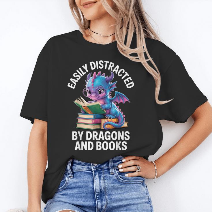 Easily Distracted By Dragons And Books Unisex T-Shirt