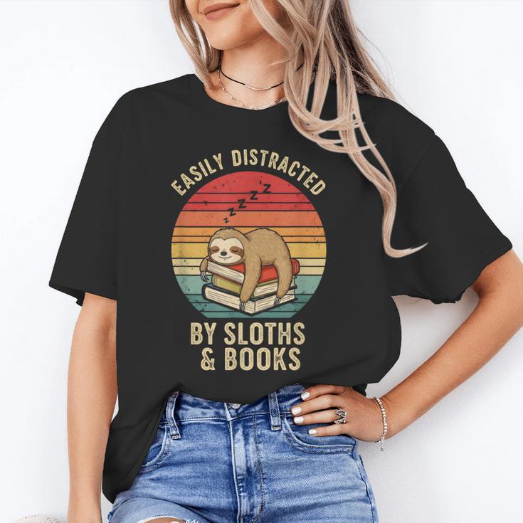 Easily Distracted By Sloths And Books Unisex T-Shirt